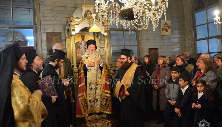 Ο Οικ. Πατριάρχης στην Σκήτη του Αγίου Σπυρίδωνος Χάλκης (ΦΩΤΟ)