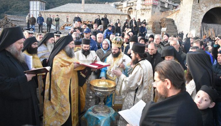 Η εορτή των Θεοφανείων στην Ιερά Μονή Ιβήρων (ΦΩΤΟ)