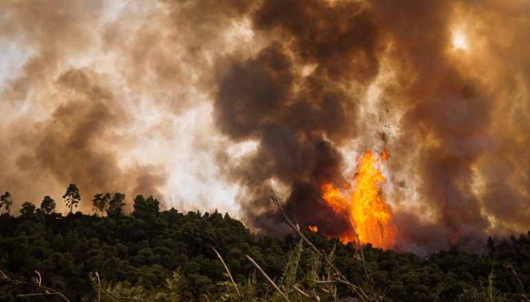 Μεγάλη πυρκαγιά κοντά σε Μοναστήρι στη Ζάκυνθο
